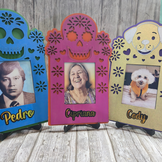 Retrato Personalizado Dia de Muertos- Papel Picado
