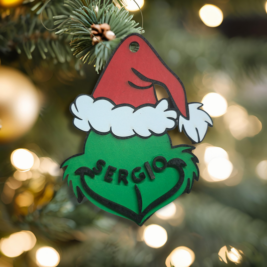 Esferas Personalizadas del Grinch con Nombre ¡Navidad con Actitud!