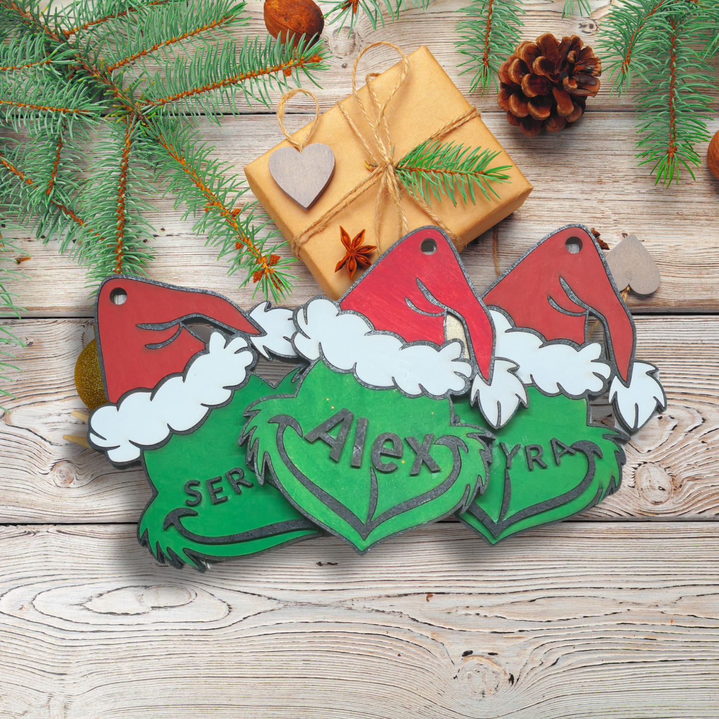 Esferas Personalizadas del Grinch con Nombre ¡Navidad con Actitud!