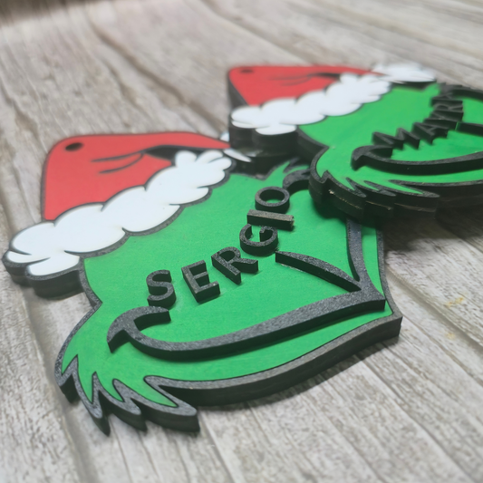 Esferas Personalizadas del Grinch con Nombre ¡Navidad con Actitud!