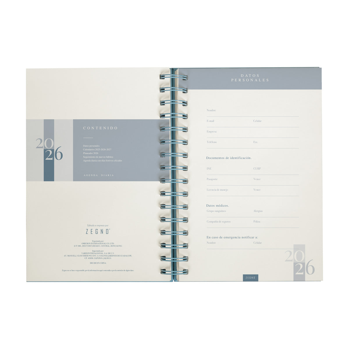 Agenda Diaria Lette Clasica 2026