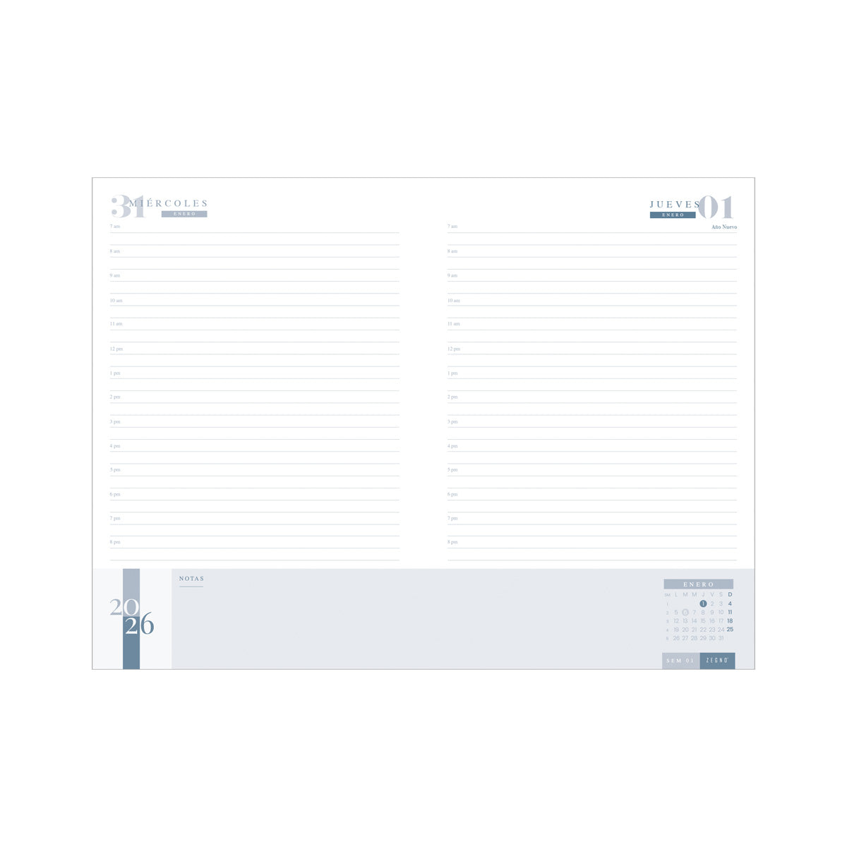 Agenda Diaria Lette Clasica 2026