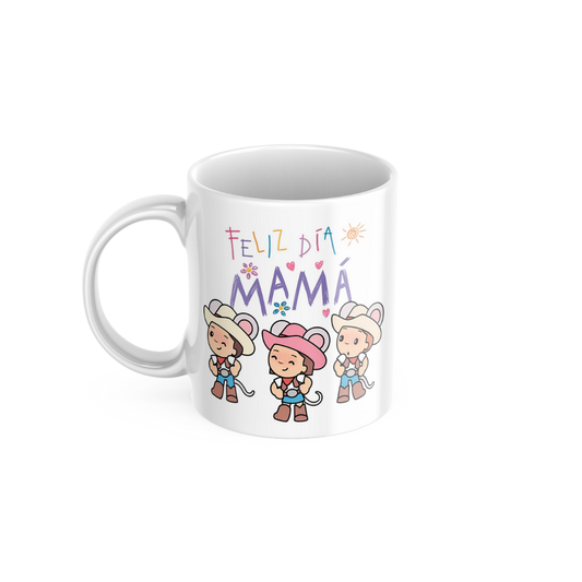 Taza Feliz Dia Mamá Ratones Vaqueros