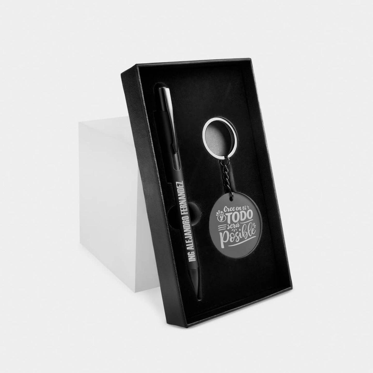 Set Ejecutivo de Boligrafo Metálico y Llavero Personalizado – Regalo Corporativo Elegante
